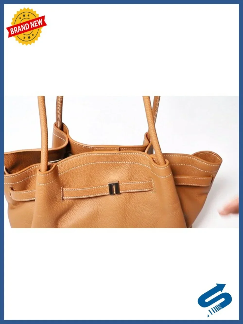 Genuine Leather Work Tote Bag for Women, Magnetic Closure, fits 15in Laptop